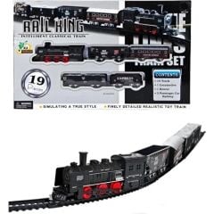 DZC KUZENLER AVM 19 PARÇA PİLLİ IŞIKLI OYUNCAK TREN SETİ 4 VAGONLU