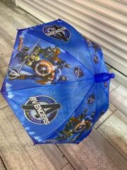 DZC KUZENLER AVM Mavi Pvc Kılıflı Avengers Erkek Çocuk Şemsiye Otomatik Mekanizma