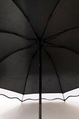 DZC KUZENLER AVM Marlux Rüzgara Dayanıklı Beyaz Noktalı Taş Detaylı Siyah Bayan Şemsiye