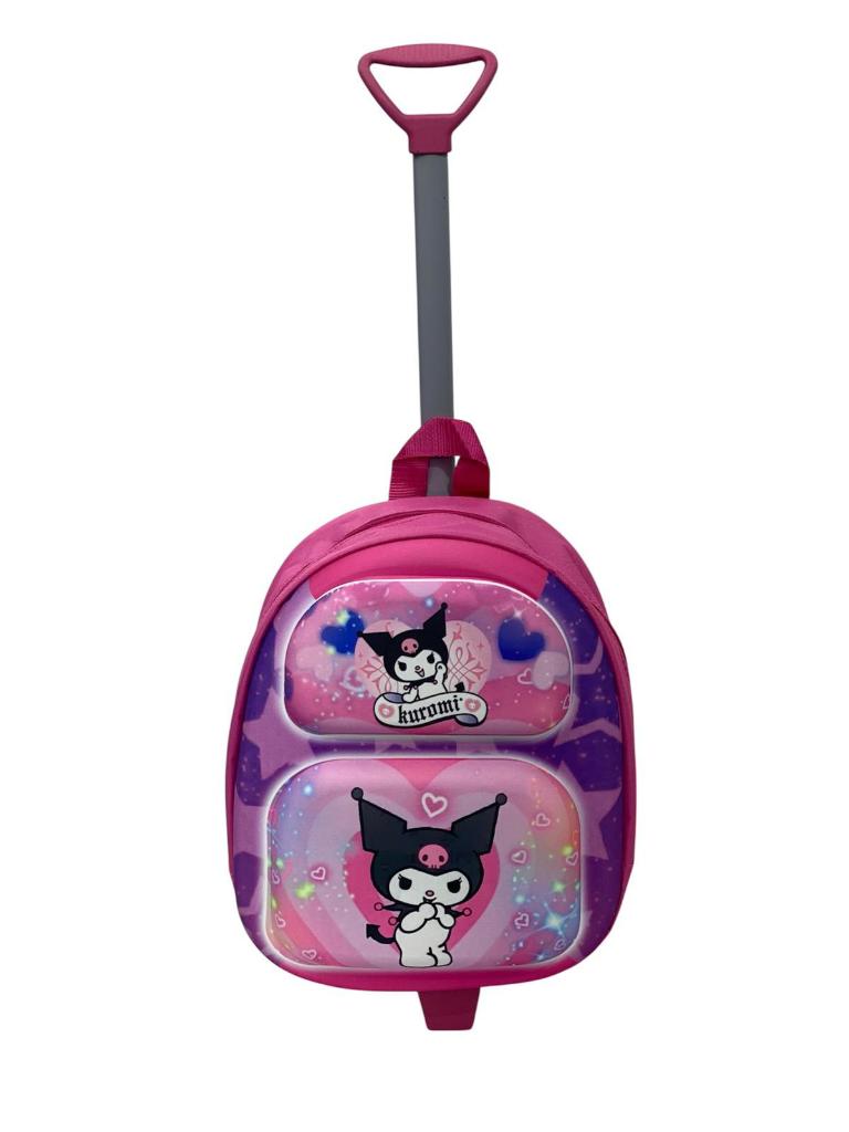 KUROMİ ÇEKÇEKLİ ANAOKUL KREŞ SIRT ÇANTA VALİZ ÇOCUK ÇANTASI (ÖLÇÜLERE BAKINIZ)