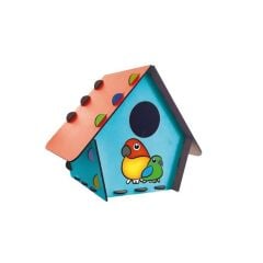 dzc kuzenler avm mdf boyanabilir portatif kuş evi kuş yuvası