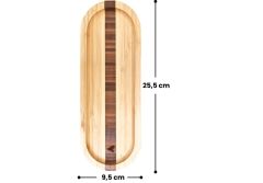 Bambu oval Sunum Tabağı, Kalp detaylı, Çerezlik (25,5 x 9,5 cm)