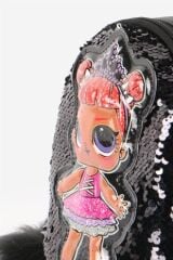 DZC KUZENLER AVM Işıklı Pullu Payetli  Lol Bebek Figürlü Çocuk Sırt Çantası Siyah