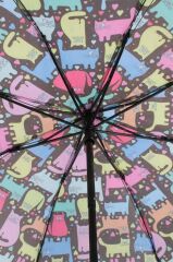 DZC KUZENLER AVM Marlux Kedi köpek Desenli 8 Telli Manuel Rüzgara Dayanıklı çanta boy Şemsiye MAVİLİ