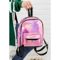 DZC KUZENLER AVM Pembe Parlak Hologram Sırt Çantası PEMBE