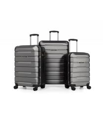 DZC KUZENLER AVM Abs Premium Tonaton 3'lü Valiz Seyahat Seti - Model:500.02 Koyu Gri Füme KOYU GRİ FÜME