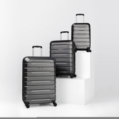 DZC KUZENLER AVM Abs Premium Tonaton 3'lü Valiz Seyahat Seti - Model:500.02 Koyu Gri Füme KOYU GRİ FÜME