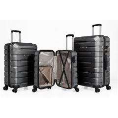 DZC KUZENLER AVM Abs Premium Tonaton 3'lü Valiz Seyahat Seti - Model:500.02 Koyu Gri Füme KOYU GRİ FÜME