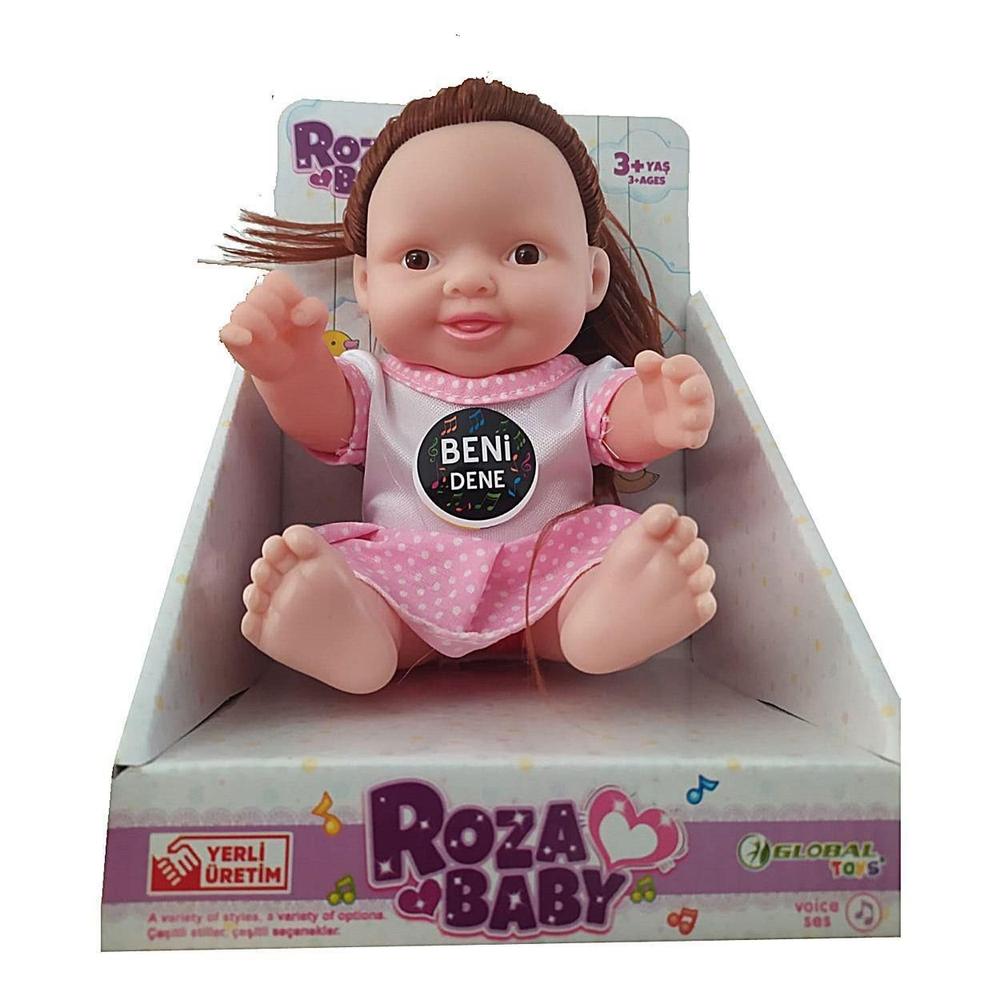 Oyuncak Bebek Roza Standlı TÜRKÇE Konuşan SAÇLI ET Bebek 23 CM