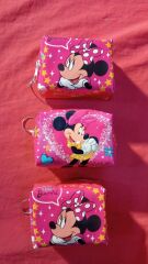 DZC KUZENLER AVM MİKİ MAUSE MICKEY BOZUK PARA CÜZDANI 3 LÜ SET KIZ ÇOCUK