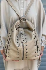 Kadın Vizon Suni Yıkanmış Deri Kol Ve Sırt Çantası Yıkama Deri