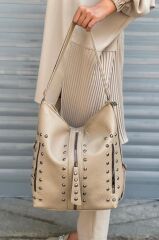 Kadın Vizon Suni Yıkanmış Deri Kol Ve Sırt Çantası Yıkama Deri