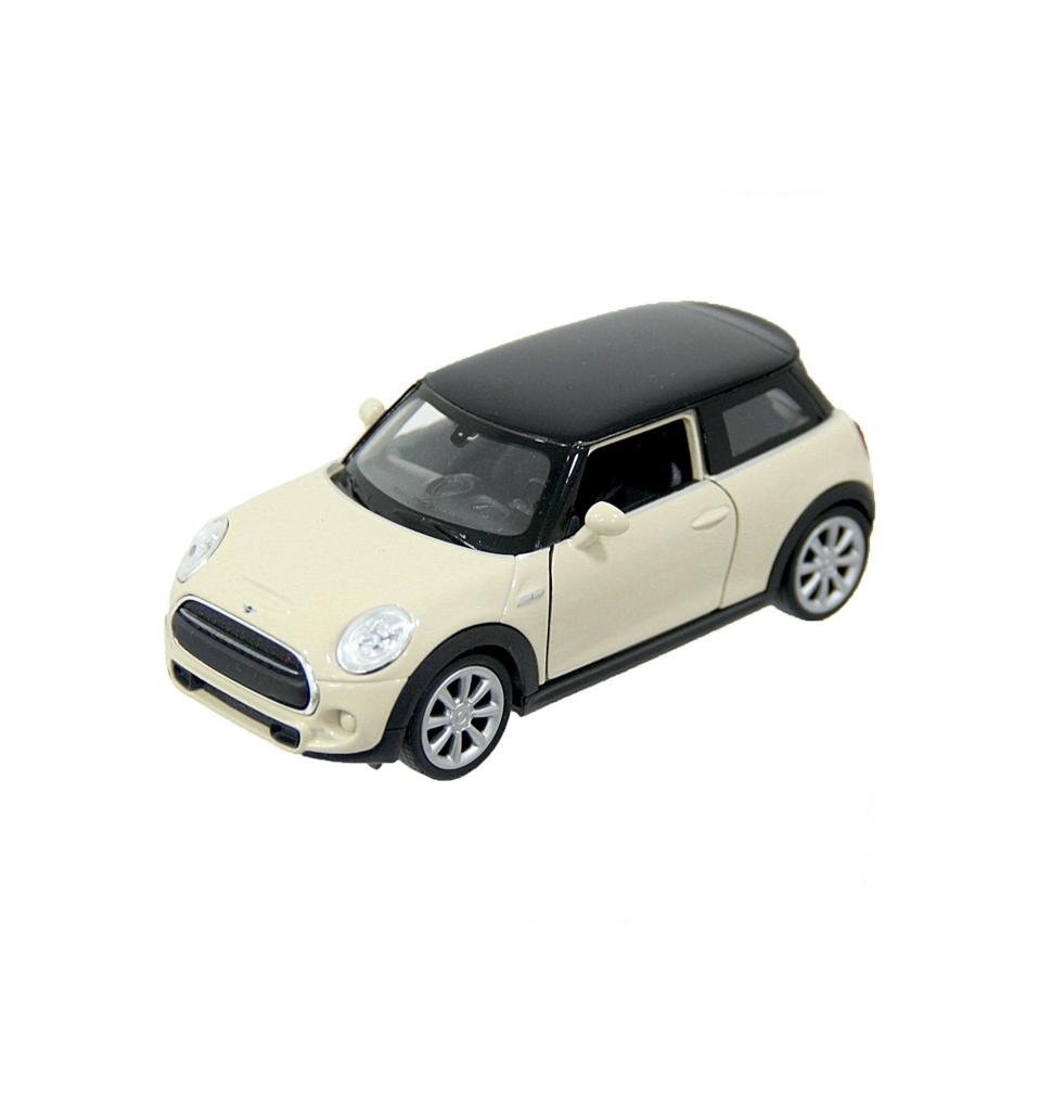 ÇEK BIRAK Metal Mini Cooper Çocuk Araba Oyuncak 12 CM KREM