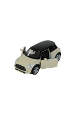 ÇEK BIRAK Metal Mini Cooper Çocuk Araba Oyuncak 12 CM KREM