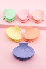 Deniz Kabuğu Istiridye Desenli Kadın Mandal Toka 6'li Set