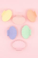 Deniz Kabuğu Istiridye Desenli Kadın Mandal Toka 6'li Set