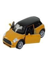 ÇEK BIRAK Metal Mini Cooper Çocuk Araba Oyuncak 12 CM SARI
