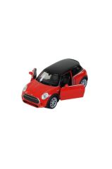ÇEK BIRAK Metal Mini Cooper Çocuk Araba  Oyuncak 12 CM KIRMIZI