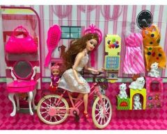BİSİKLETLİ AKSESUARLI ALİSA BARBİE BEBEK OYUNCAK