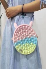 DZC KUZENLER AVM POPİT ÇANTA YUVARLAK SOFT RENK FERMUARLI ZİNCİRLİ