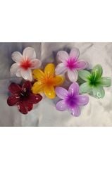 6'LI RENGARENK LOTUS ÇİÇEĞİ MANDAL TOKA 8 cm