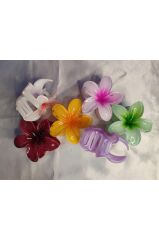 6'LI RENGARENK LOTUS ÇİÇEĞİ MANDAL TOKA 8 cm