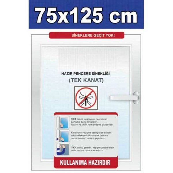 kendinden Yapışkanlı cam Sineklik 75 x 125 CM