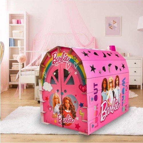 Barbie 16 Parça Karton Oyun Evi oyun çadır