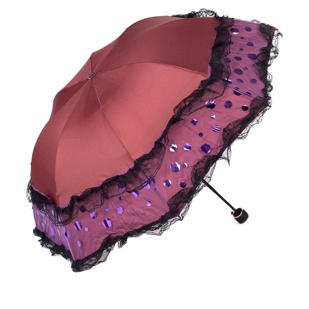 DZC KUZENLER AVM MARLUX PULLU PUANTİYELİ TÜLLÜ MANUEL RÜZGARA DAYANIKLI ŞEMSİYE