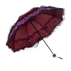 DZC KUZENLER AVM MARLUX PULLU PUANTİYELİ TÜLLÜ MANUEL RÜZGARA DAYANIKLI ŞEMSİYE