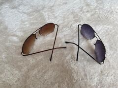 Unisex Damla Model Metal Yarım Çerçeveli Güneş Gözlüğü uv400 2 li set