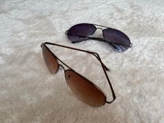 Unisex Damla Model Metal Yarım Çerçeveli Güneş Gözlüğü uv400 2 li set