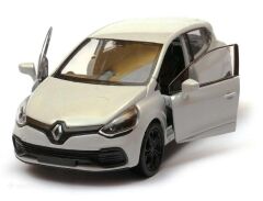 Metal Çekbırak RENAULT CLİO RENO CLİO araba 12x5cm kapılar açılır  Demir Oyuncak Araç Hediyelik Taksi BEYAZ