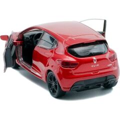 Metal Çekbırak RENAULT CLİO RENO CLİO araba 12x5cm kapılar açılır  Demir Oyuncak Araç Hediyelik Taksi KIRMIZI