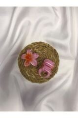 2'li Küçük Boy Lotus Çiçeği Mandal Toka 4.5 Cm Tek Ebat