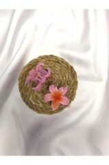 2'li Küçük Boy Lotus Çiçeği Mandal Toka 4.5 Cm Tek Ebat