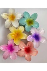 6'lı Rengarenk Lotus Çiçeği Mandal Toka 8 Cm