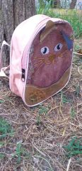 Kedi desenli payetli pudra kız çocuk çantası