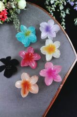 6'lı Rengarenk Lotus Çiçeği Mandal Toka 8 Cm M BEDEN