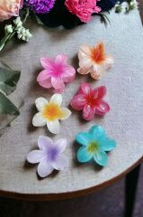 6'lı Rengarenk Lotus Çiçeği Mandal Toka 8 Cm M BEDEN