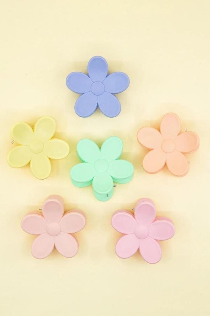 Kadın Toka Papatya Mandal Toka 4 Adet PASTEL - Tek Ebat