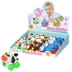 JZD-011 Vinil Yumuşak Sevimli Arabalı  Hayvancıklar mini boy