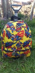 Superman karakterli çekçekli erkek çocuk günlük ve anaokulu sırt çanta
