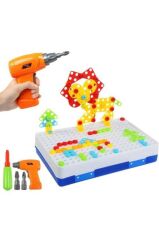 DZC KUZENLER AVM 3d Eğitici Matkap Hayvanlar Ve Geometrik Şekiller Seti 340 Parça