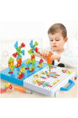 DZC KUZENLER AVM 3d Eğitici Matkap Hayvanlar Ve Geometrik Şekiller Seti 340 Parça