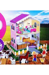 Karton Mobilyalı Çiftlik Oyun Evi 58x37x70cm
