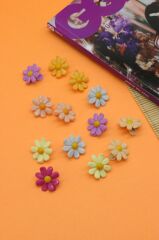 Çocuk Tokası 10 Adet Renkli Papatyalı Mandal Toka