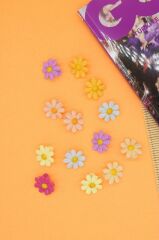 Çocuk Tokası 10 Adet Renkli Papatyalı Mandal Toka