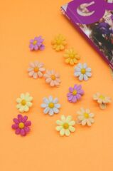 Çocuk Tokası 10 Adet Renkli Papatyalı Mandal Toka