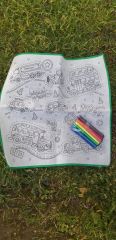 Play Toys Suyla Yıka Tekrar Boya Fantastik boyama halıları Araba Deseni 50×50 + 12 Boyama Kalemi
